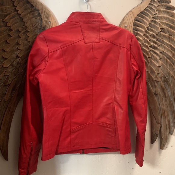 Red leather jacket . - Picture 2 of 8